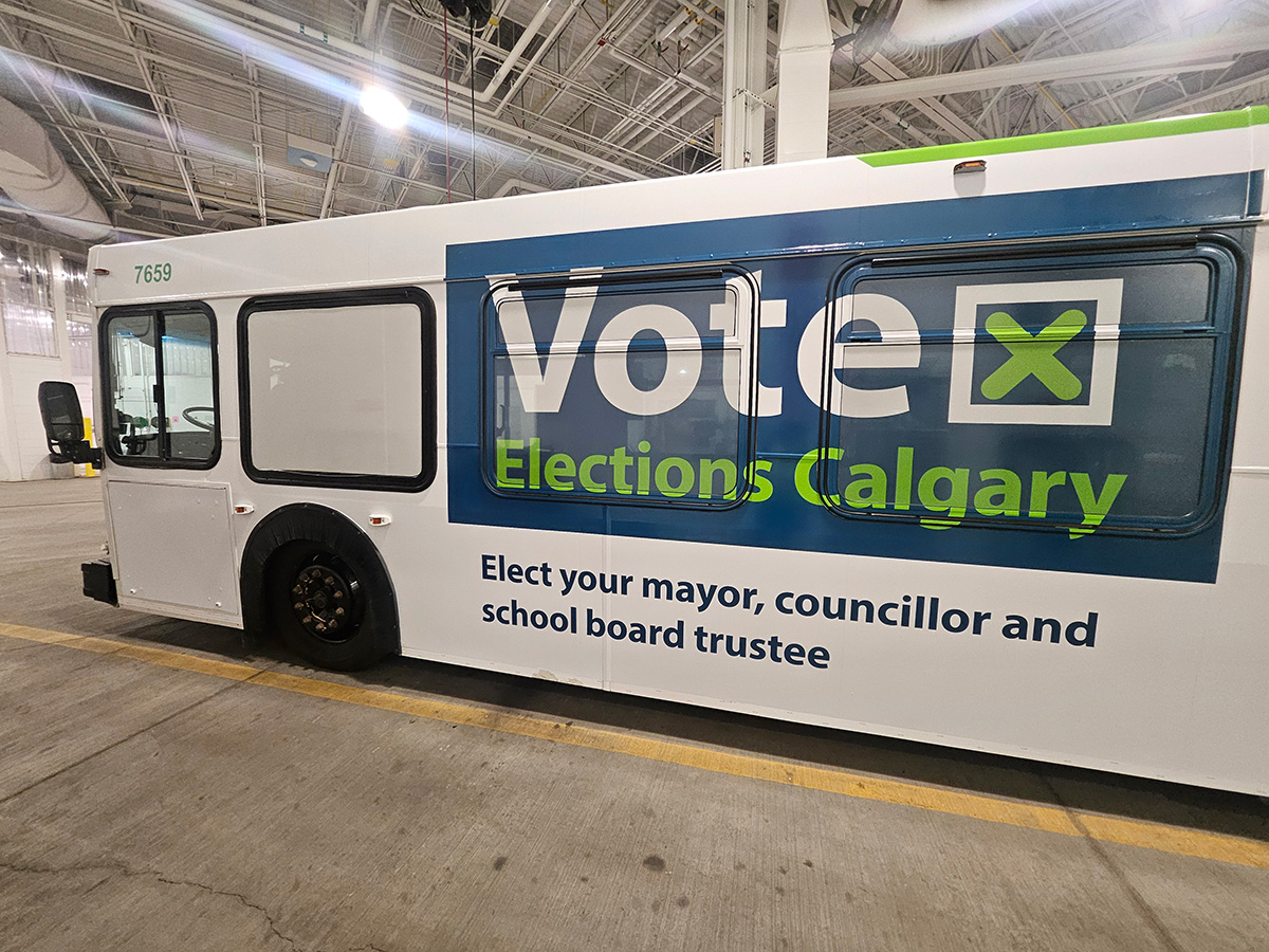 vote bus side